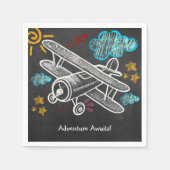 Chalkboard Adventure wacht op Baby shower Servet (Voorkant)