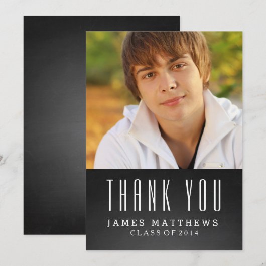 CHALKBOARD AFSTUDEERDER | AFSTUDEREN DANK JULLIE K BEDANKKAART (Voorkant / Achterkant)