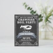 Chalkboard AFSTUDEERDER Foto Crawfish Boil Invitat Briefkaart (Staand voorkant)