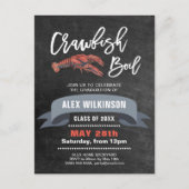 Chalkboard AFSTUDEERDER Foto Crawfish Boil Invitat Briefkaart (Voorkant)