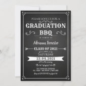  Chalkboard Afstuderen BBQ Uitnodiging (Voorkant)