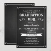  Chalkboard Afstuderen BBQ Uitnodiging (Voorkant / Achterkant)