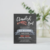 Chalkboard Afstuderen Crawfish Boil Invitation Briefkaart (Staand voorkant)