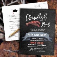 Chalkboard Afstuderen Crawfish Boil Invitation