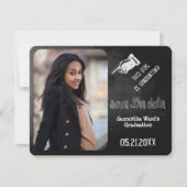 Chalkboard Afstuderen Foto slaat de datum op Save The Date (Voorkant)
