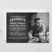 Chalkboard Afstuderen Foto uitnodiging (Voorkant)