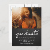 Chalkboard Afstuderen Manuscript sparen de Foto va Aankondigingskaart (Voorkant / Achterkant)