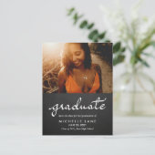 Chalkboard Afstuderen Manuscript sparen de Foto va Aankondigingskaart (Staand voorkant)