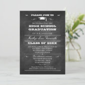 Chalkboard Afstuderen Mortarboard Pet Kaart (Staand voorkant)