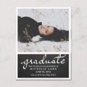 Chalkboard Afstuderen Script De datumfoto opslaan Aankondigingskaart (Voorkant)