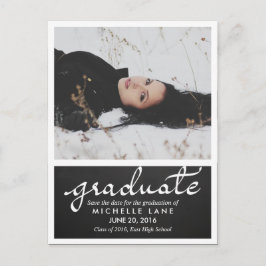 Chalkboard Afstuderen Script De datumfoto opslaan Aankondigingskaart