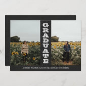 Chalkboard Afstuderen twee foto's Typografie Vinta Kaart (Voorkant / Achterkant)