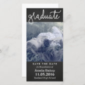 Chalkboard Afstuderen Typografie sparen de Datum Save The Date (Voorkant / Achterkant)