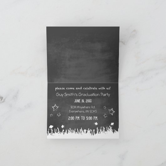 Chalkboard Afstuderen Uitnodiging Uw Foto (Binnen)