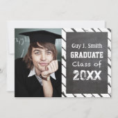 Chalkboard Afstuderen Uitnodiging Uw Foto (Voorkant)