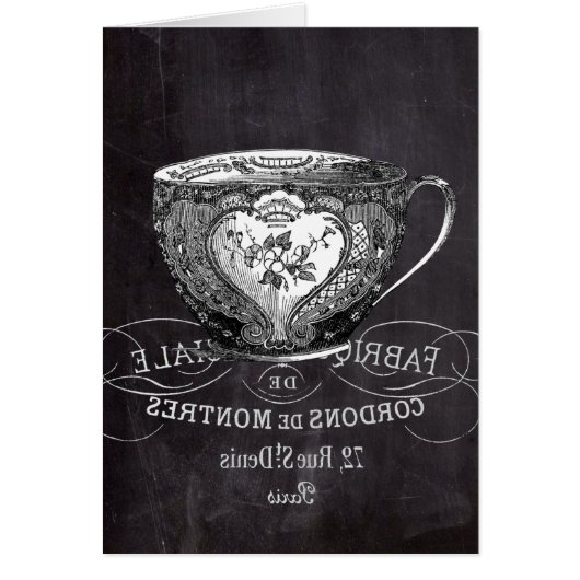 Chalkboard Alice in Wonderland tea party teacup (Voorkant)