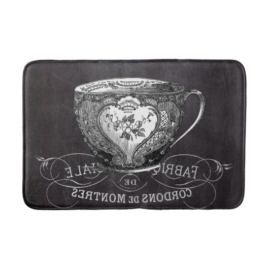 Chalkboard Alice in Wonderland tea party teacup Badmat (Voorkant)