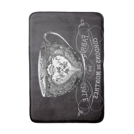 Chalkboard Alice in Wonderland tea party teacup Badmat (Voorkant Verticaal)