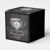 Chalkboard Alice in Wonderland tea party teacup Bedankdoosjes (Voorkant Zijde)