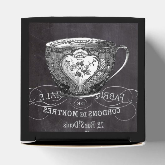Chalkboard Alice in Wonderland tea party teacup Bedankdoosjes (Bovenkant)