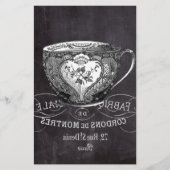 Chalkboard Alice in Wonderland tea party teacup Briefpapier (Voorkant)