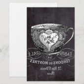 Chalkboard Alice in Wonderland tea party teacup Briefpapier (Voorkant / Achterkant)