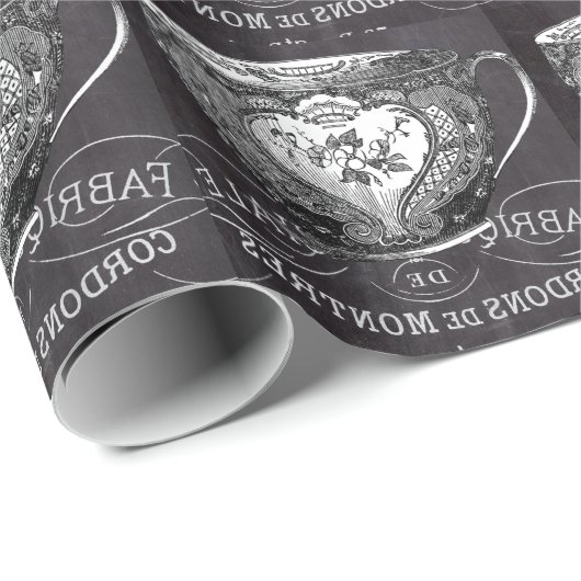 Chalkboard Alice in Wonderland tea party teacup Cadeaupapier (Rol Hoek)