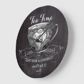 Chalkboard Alice in Wonderland tea party teacup Grote Klok (Hoek)