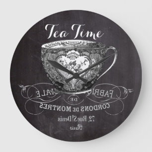Chalkboard Alice in Wonderland tea party teacup Grote Klok