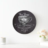 Chalkboard Alice in Wonderland tea party teacup Grote Klok (Huis)