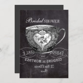 Chalkboard Alice in Wonderland tea party teacup Kaart (Voorkant / Achterkant)