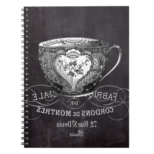 Chalkboard Alice in Wonderland tea party teacup Notitieboek (Voorkant)