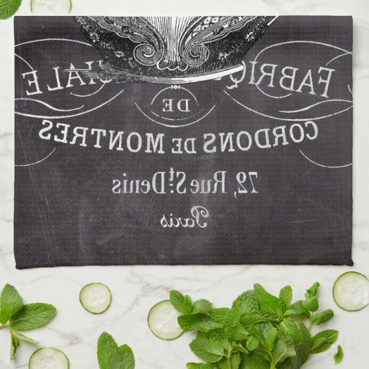 Chalkboard Alice in Wonderland tea party teacup Theedoek (Gevouwen)