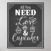 Chalkboard "Alles wat je nodig hebt is liefde en c Poster (Voorkant)