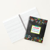 Chalkboard Alphabet Boy's Personalized Spiral Notitieboek (Binnen)