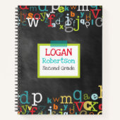 Chalkboard Alphabet Boy's Personalized Spiral Notitieboek (Voorkant)