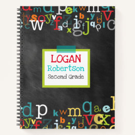 Chalkboard Alphabet Boy's Personalized Spiral Notitieboek