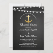 Chalkboard Anchor Faux Gold Foil repesial Dinner Kaart (Voorkant)