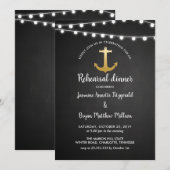 Chalkboard Anchor Faux Gold Foil repesial Dinner Kaart (Voorkant / Achterkant)