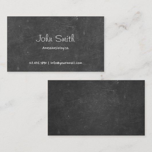 Chalkboard anesthesioloog minimalist visitekaartje (Voorkant / Achterkant)