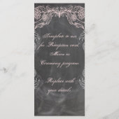 Chalkboard Antiek Pink Floral Program Rack Kaart (Achterkant)
