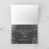 Chalkboard Antiek roze Floral Hartelijk dank Bedankkaart (Binnen)