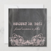 Chalkboard Antiek Roze Floral sparen de Datum Save The Date (Achterkant)