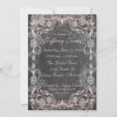 Chalkboard Antiek Roze Floral Vrijgezellenfeest Kaart (Achterkant)