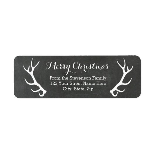 Chalkboard Antlers retour adreslabels Etiket (Voorkant)
