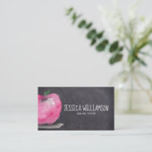 Chalkboard Apple Online Tutor Teacher Visitekaartje (Staand voorkant)