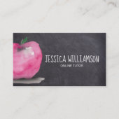 Chalkboard Apple Online Tutor Teacher Visitekaartje (Voorkant)