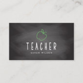 Chalkboard Apple Teacher Tutor Visitekaartje (Voorkant)