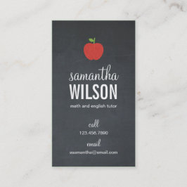 Chalkboard Apple Teacher Visitekaartje