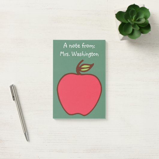Chalkboard Apple Teacher's Post It Notes Gift (Kantoor)